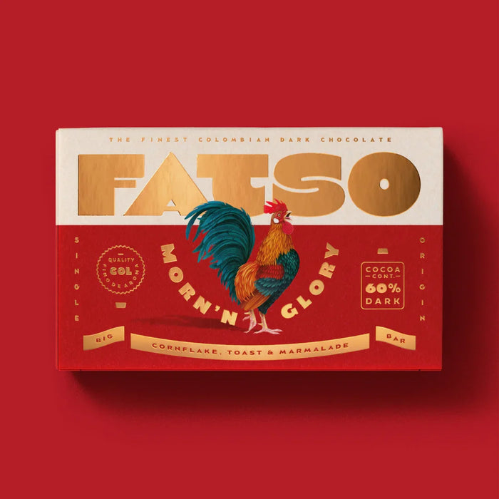 Fatso Morn'n Glory - 60% Dark Chocolate Vegan Chunky Bar (150g) - LemonSalt