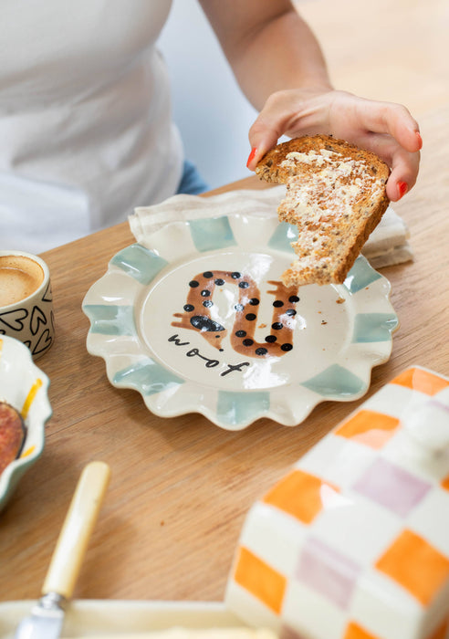 Caroline Gardner Woof Sausage Dog Plate (21.5cm)