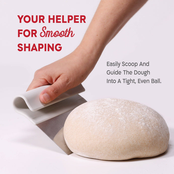 KneadAce Bench Scraper and Baker's Brush - White/Red