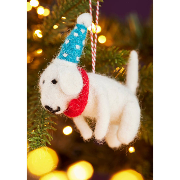 Felt Dog With Dotty Hat & Tie - Assorted - LemonSalt