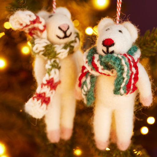 Felt Mice Decoration, Handknit Scarf - Assorted - LemonSalt