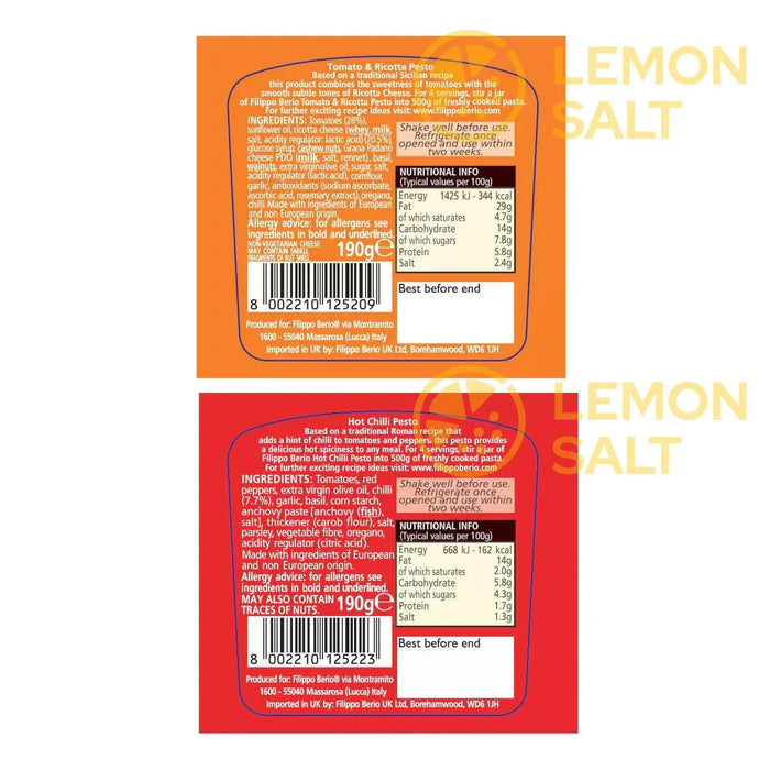 Filippo Berio Pesto Variety Pack (6x190g)