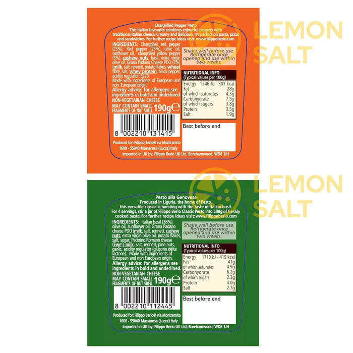 Filippo Berio Pesto Variety Pack (6x190g)