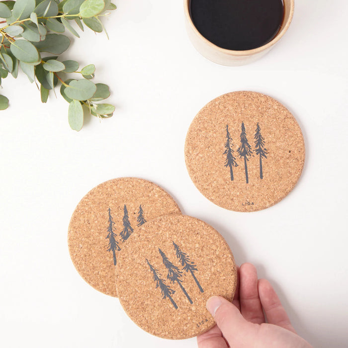Liga Cork Coaster - Fir Trees