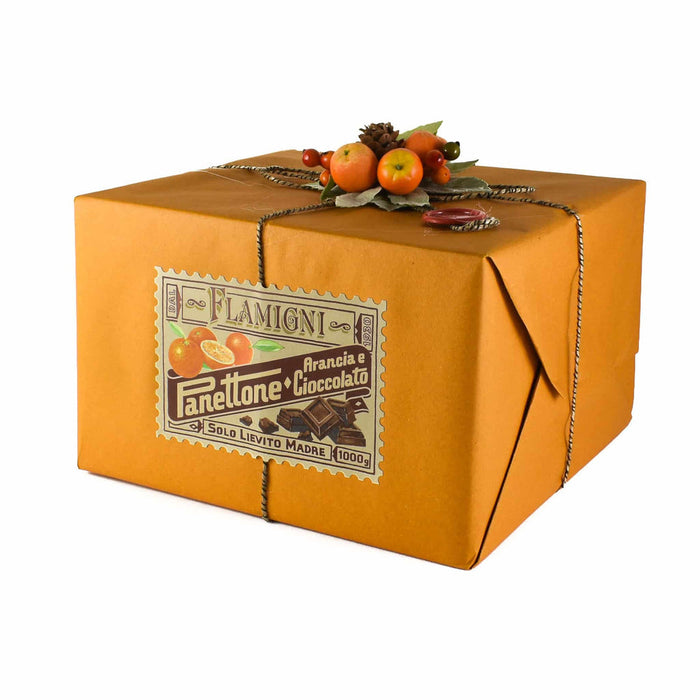 Flamigni Chocolate Rustic Panettone - Dark Chocolate & Orange (1kg) - LemonSalt