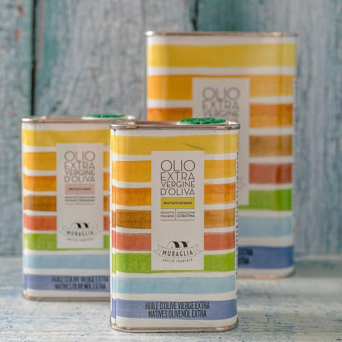 Frantoio Muraglia Intense Fruity Coratina Extra Virgin Olive Oil - Rainbow Tin (250ml) - LemonSalt