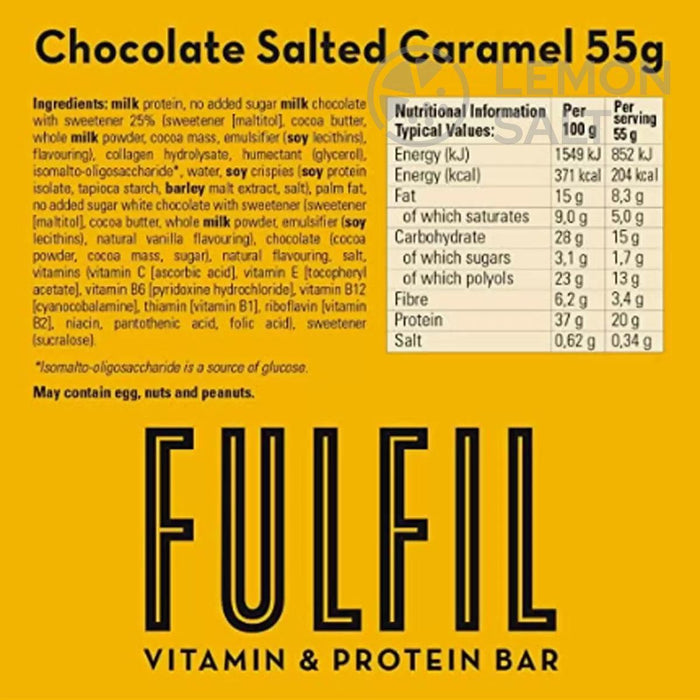 Fulfil Chocolate Salted Caramel Protein Bar (15x55g) | {{ collection.title }}