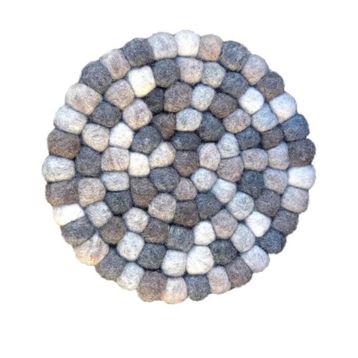 Funky Yak Pebble Wool Felt Trivet/Hot pad 20cm - Grey