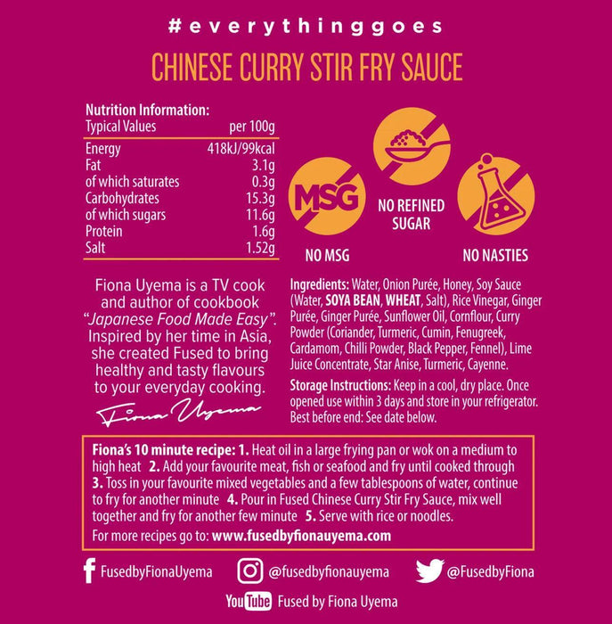 Fused Chinese Curry Stir Fry Sauce (120g)