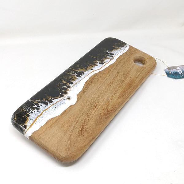 Fusion'D Design Resin Black & Gold Design Serving Board
