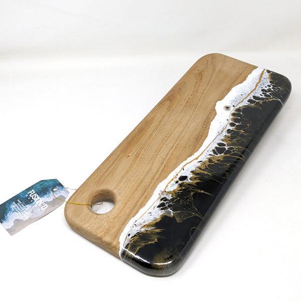 Fusion'D Design Resin Black & Gold Design Serving Board