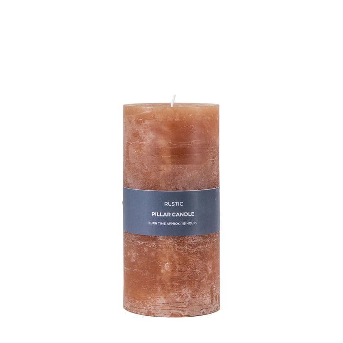 Gallery Pillar Candle Rustic Large - Amber (18.5cm) - LemonSalt
