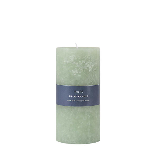 Gallery Pillar Candle Rustic Large - Sage (18.5cm) - LemonSalt