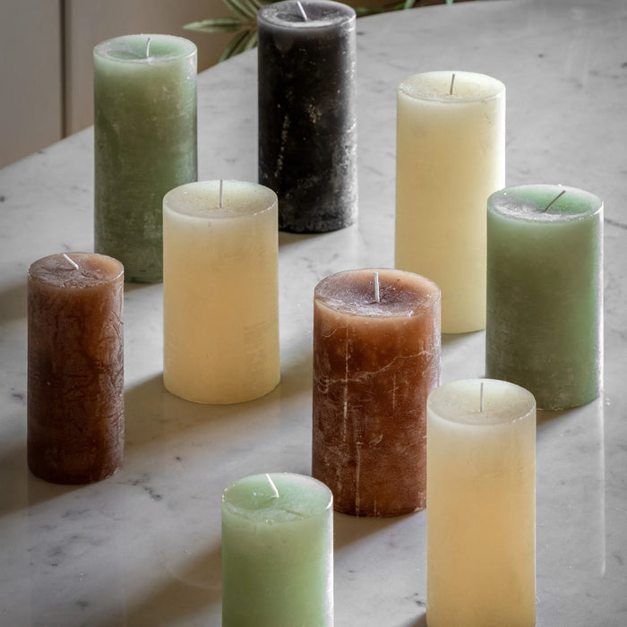 Gallery Pillar Candle Rustic Large - Slate (18.5cm) - LemonSalt