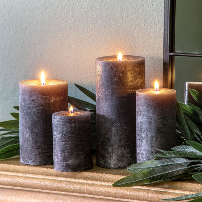Gallery Pillar Candle Rustic Large - Slate (18.5cm) - LemonSalt