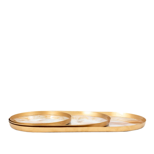 Gallery Sahara Round Marbled Tray (Set of 3) | {{ collection.title }}
