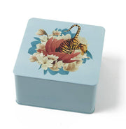 Gangzai Design Square Metal Box Tiger Flower