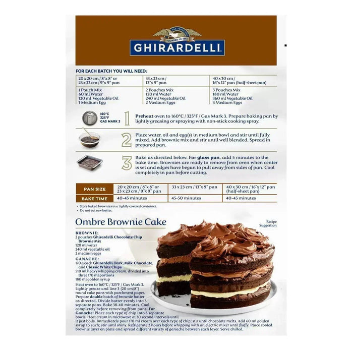 Ghirardelli Chocolate Chip Brownie Mix (4 x 566g) - LemonSalt