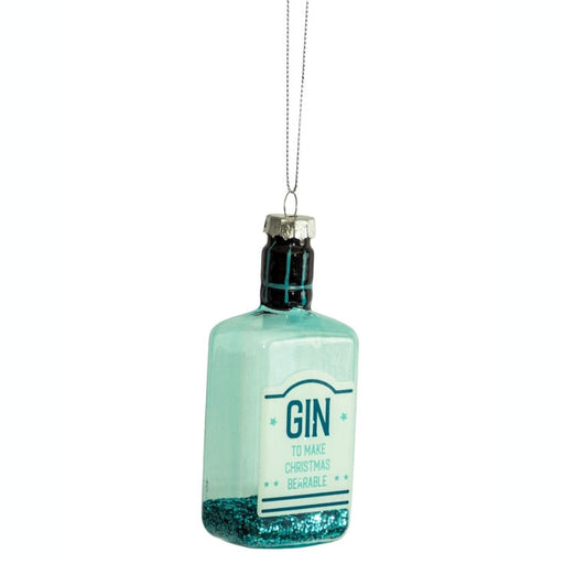 Gin Bottle Decorative Glass Hanging Ornament - LemonSalt