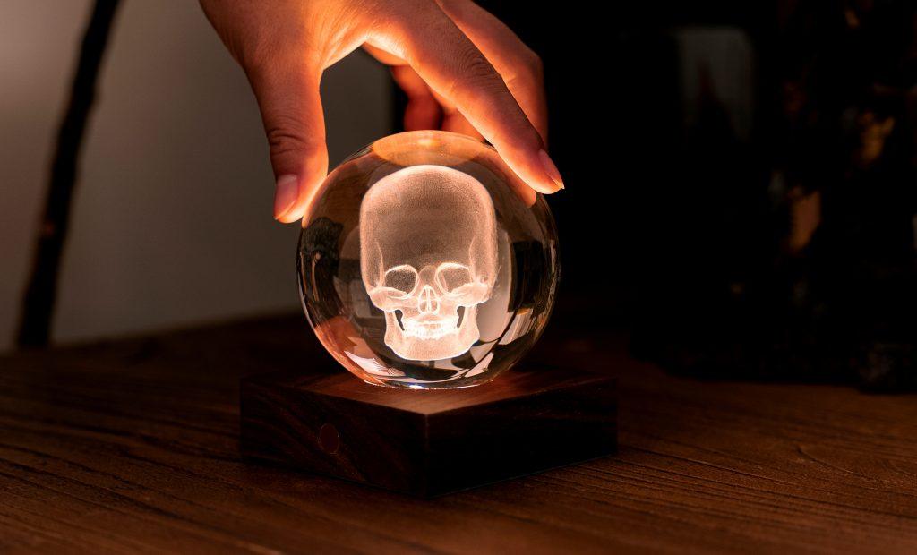 Gingko Amber Crystal Light - Skull - LemonSalt
