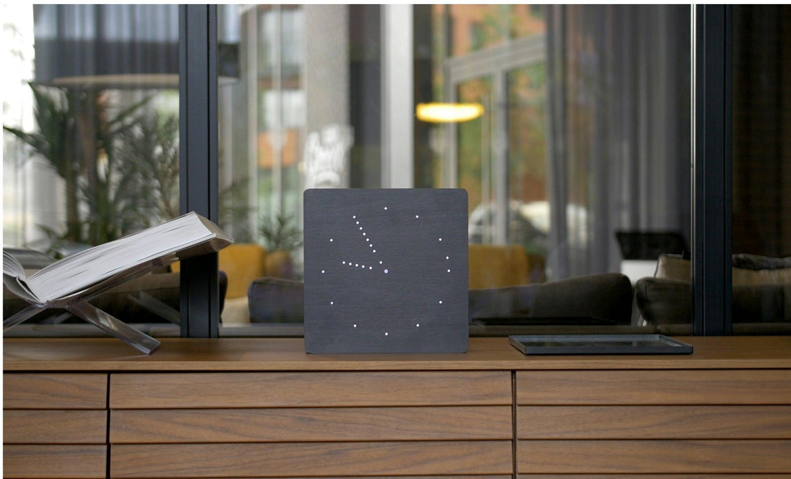 Gingko Analogue Click Desk Alarm Clock - Black