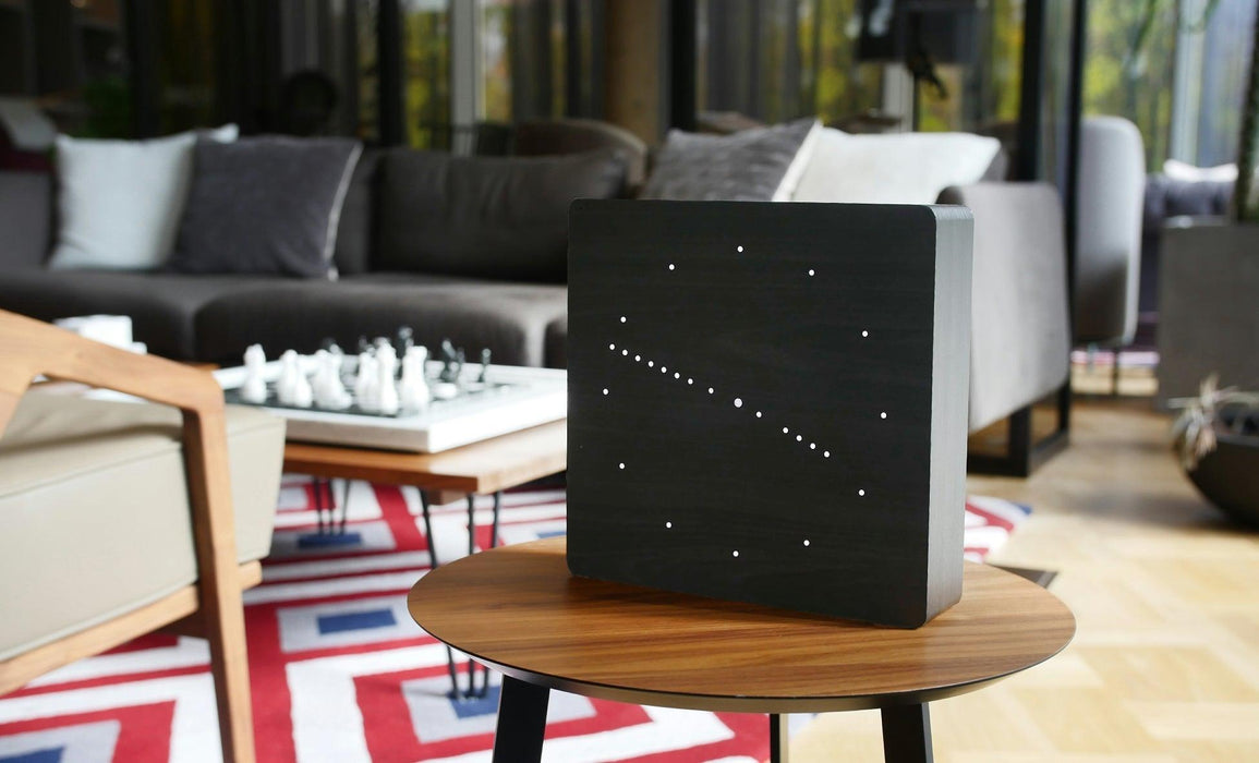 Gingko Analogue Click Desk Alarm Clock - Black