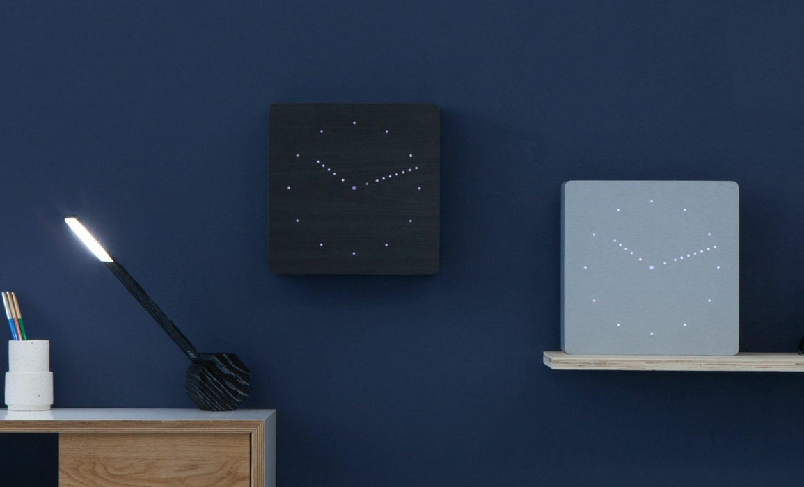 Gingko Analogue Click Desk Alarm Clock - Black