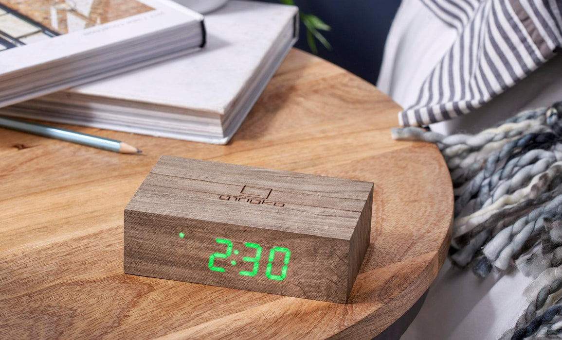 Gingko Flip Click Alarm Clock - Ash