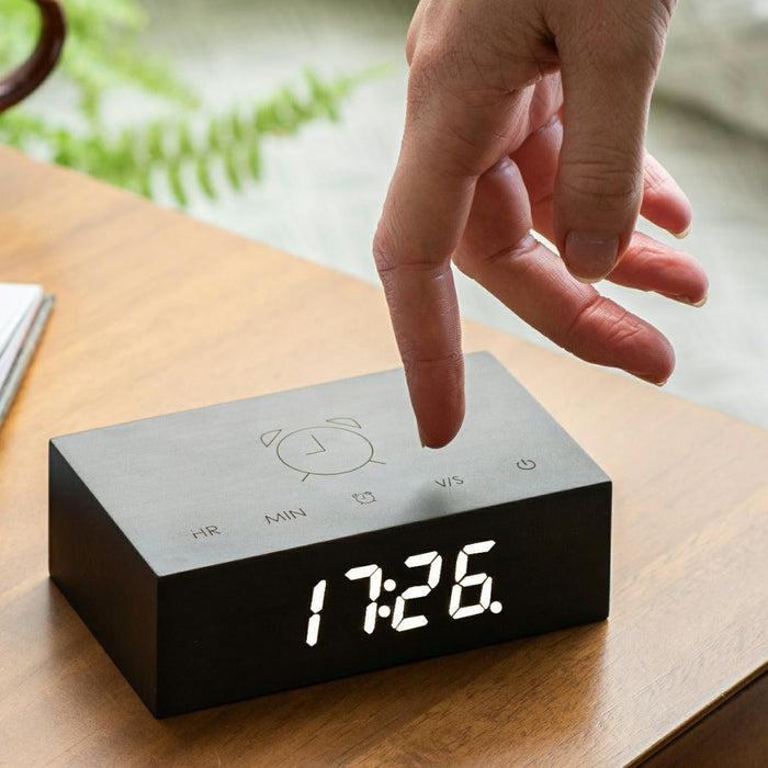 Gingko Flip Click Alarm Clock - Black