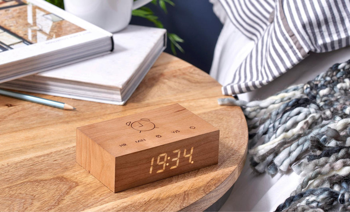 Gingko Flip Click Alarm Clock - Cherry