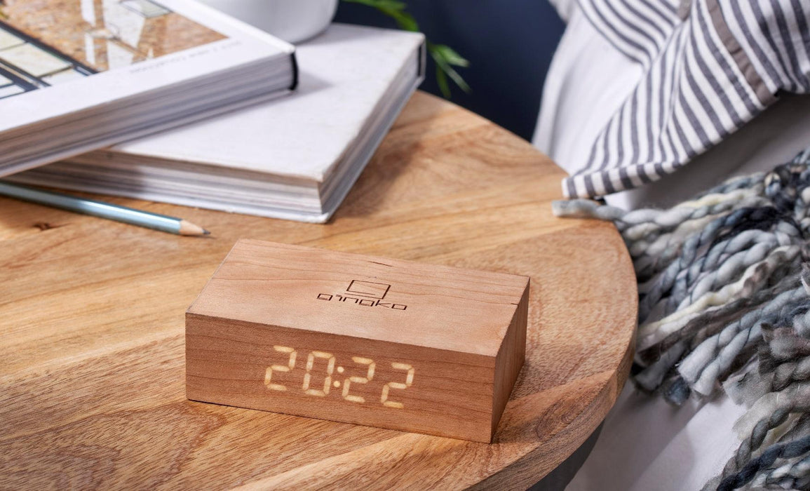 Gingko Flip Click Alarm Clock - Cherry