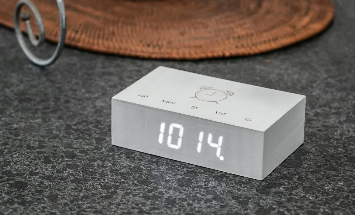 Gingko Flip Click Alarm Clock - White Birch