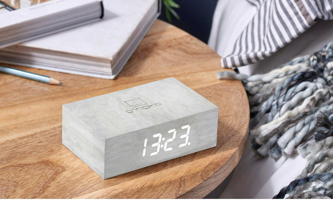 Gingko Flip Click Alarm Clock - White Birch