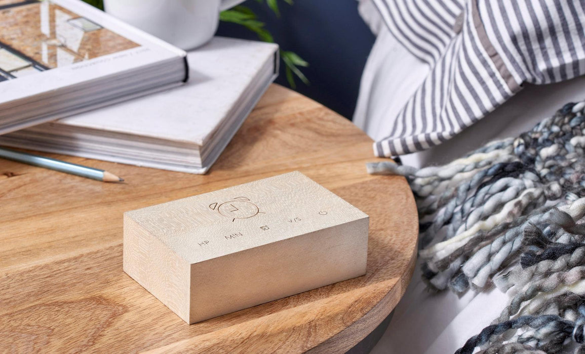 Gingko Flip Click Alarm Clock - White Maple