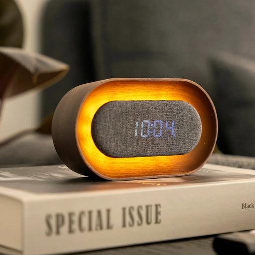 Gingko Lumos Clock - Oval Walnut - LemonSalt