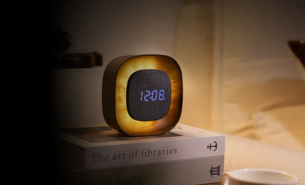 Gingko Lumos Clock - Square Walnut - LemonSalt