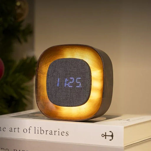 Gingko Lumos Clock - Square Walnut - LemonSalt