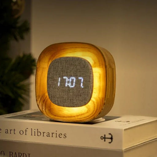 Gingko Lumos Clock - Square White Ash - LemonSalt