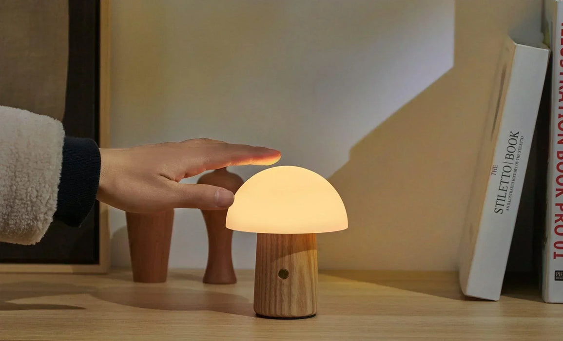 Gingko Mini Alice Mushroom Lamp - White Ash - LemonSalt