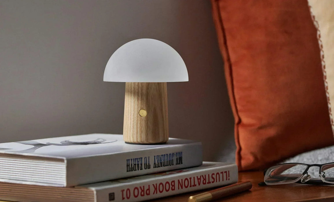 Gingko Mini Alice Mushroom Lamp - White Ash - LemonSalt