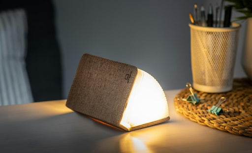 Gingko Mini Smart Book Light - Brown Fabric | {{ collection.title }}