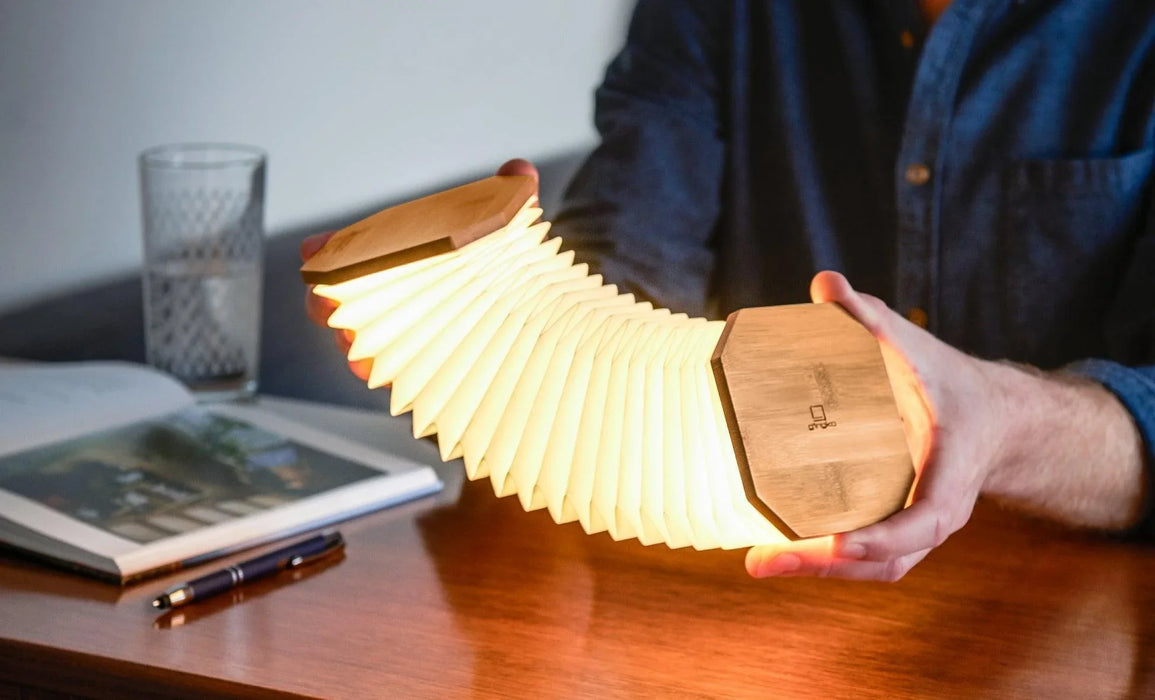Gingko Smart Accordion Lamp - Bamboo