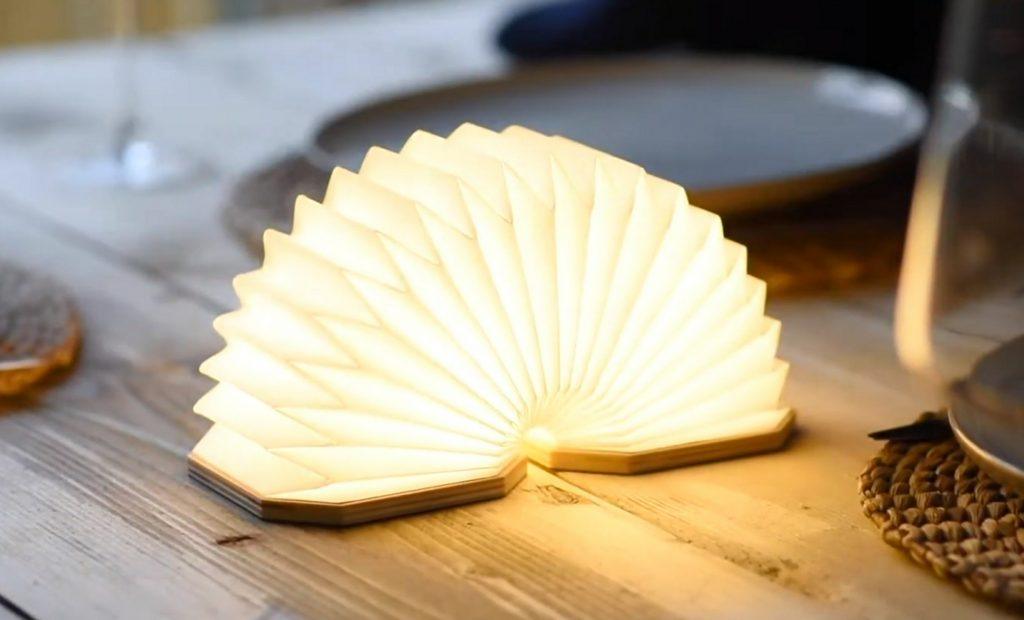 Gingko Smart Accordion Lamp - Walnut - LemonSalt