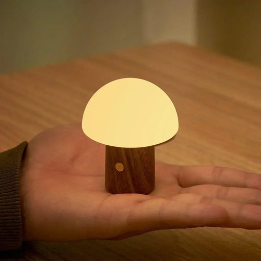 Gingko Super Mini Alice Mushroom Lamp - Walnut - LemonSalt