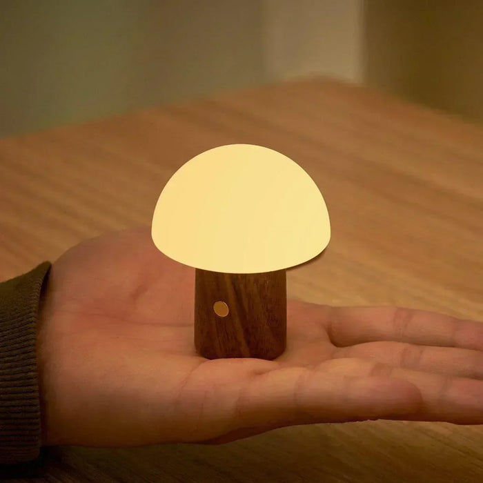Gingko Super Mini Alice Mushroom Lamp - Walnut - LemonSalt