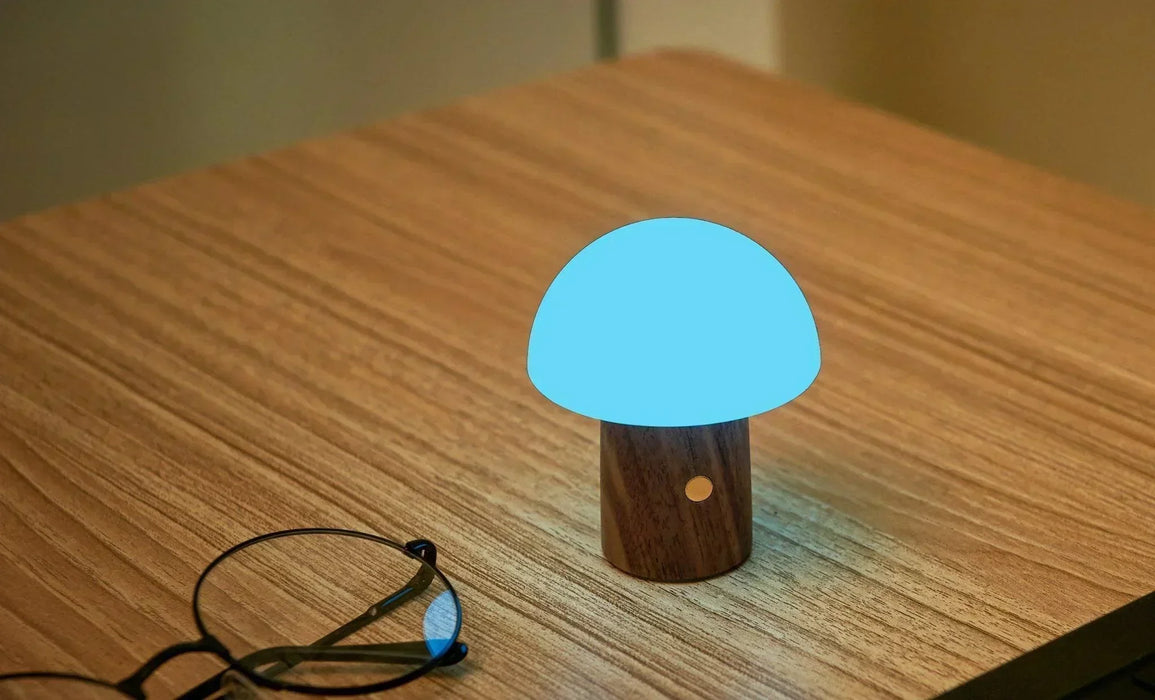 Gingko Super Mini Alice Mushroom Lamp - Walnut - LemonSalt