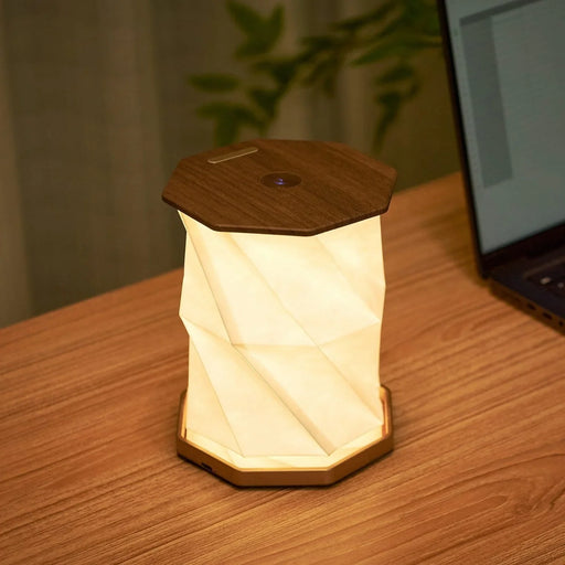 Gingko Twist Hexagon Lamp - Walnut - LemonSalt