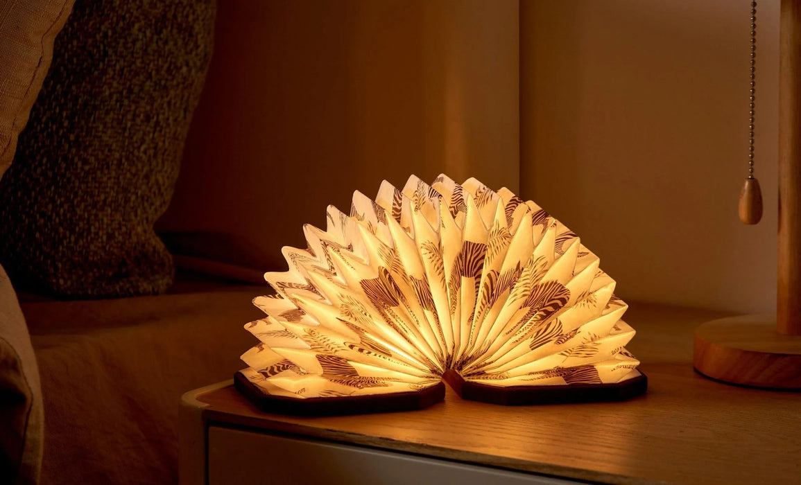 Gingko Velvet Accordion Lamp - Brown Zebra