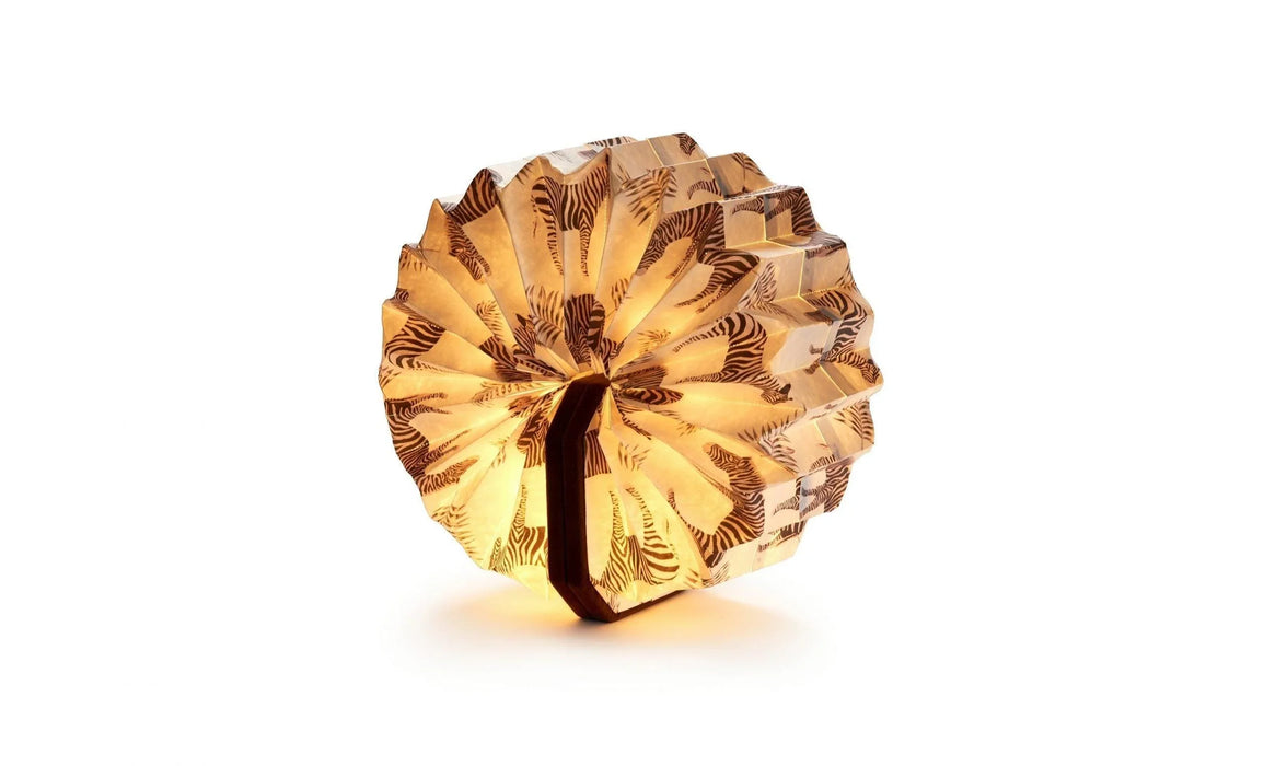 Gingko Velvet Accordion Lamp - Brown Zebra