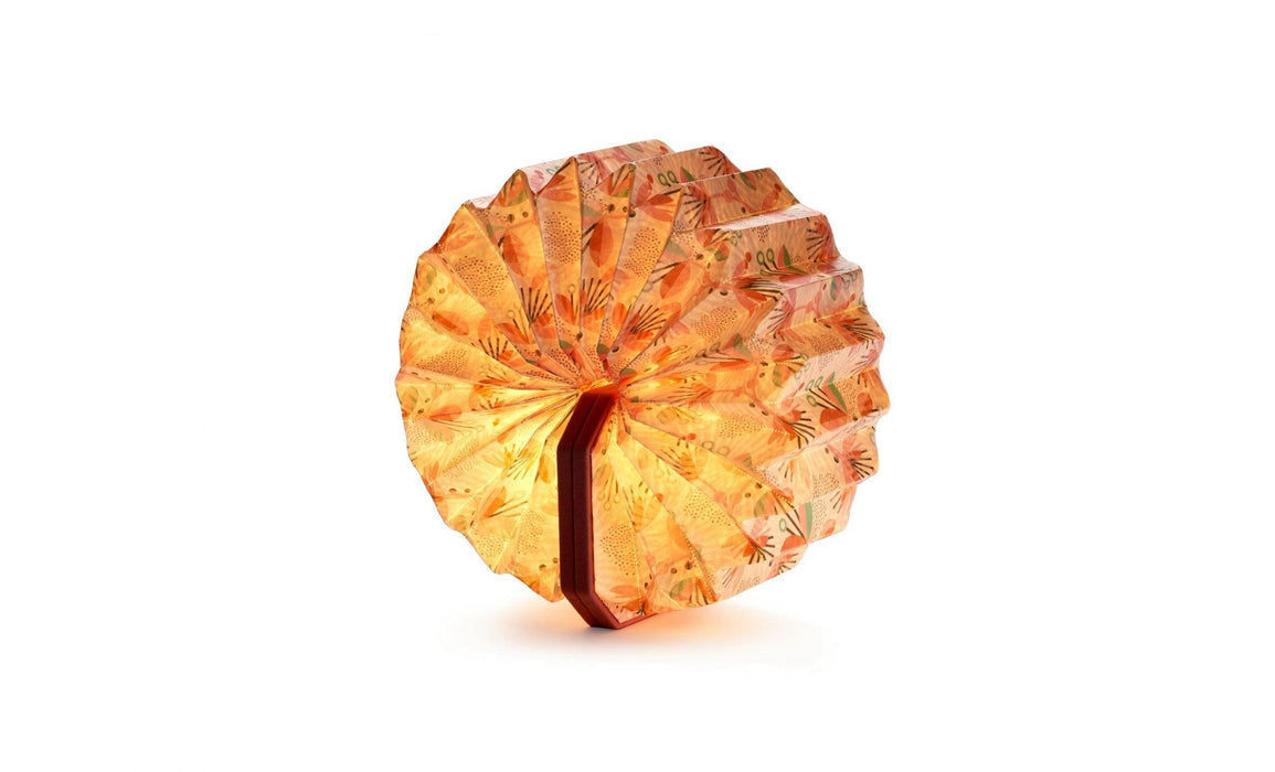 Gingko Velvet Accordion Lamp - Pink Floral